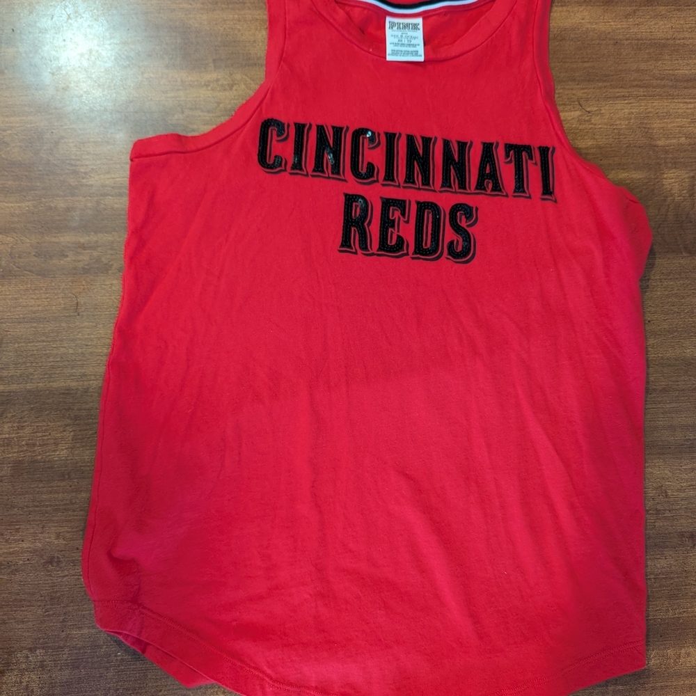 PINK‎ Victoria's Secret Cincinnati Reds Sequin Tank Top Red XS MLB Baseball